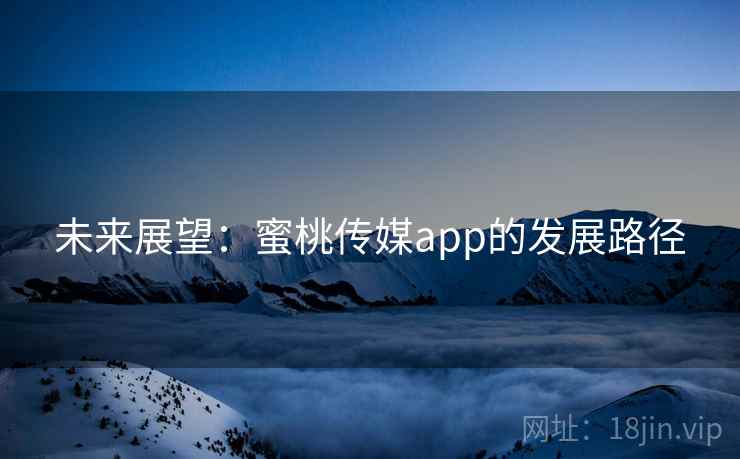 未来展望：蜜桃传媒app的发展路径