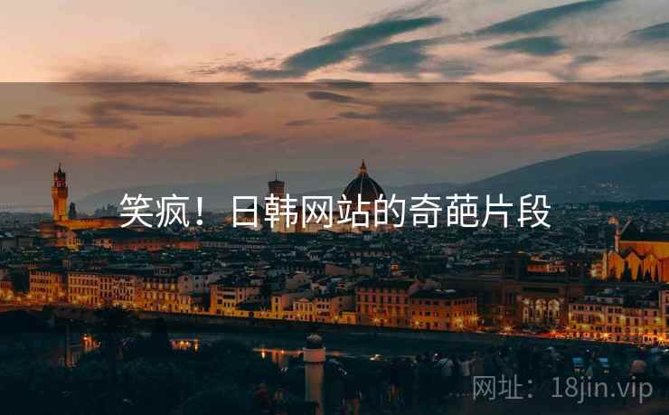 笑疯！日韩网站的奇葩片段